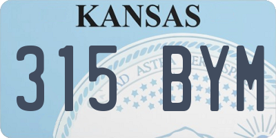 KS license plate 315BYM
