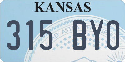 KS license plate 315BYO