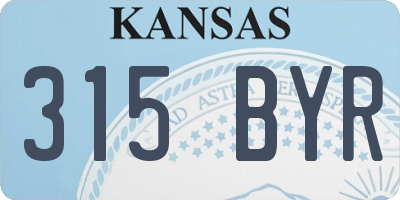 KS license plate 315BYR