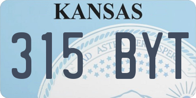 KS license plate 315BYT