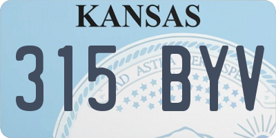 KS license plate 315BYV