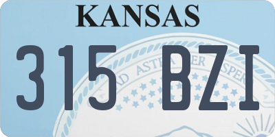 KS license plate 315BZI