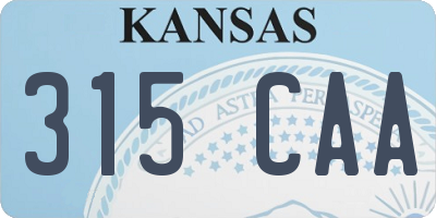 KS license plate 315CAA