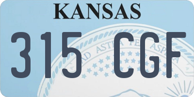 KS license plate 315CGF