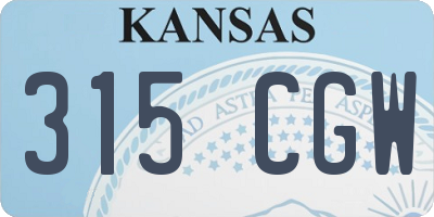 KS license plate 315CGW