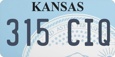 KS license plate 315CIQ