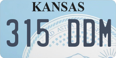 KS license plate 315DDM