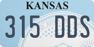 KS license plate 315DDS