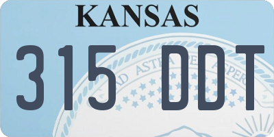 KS license plate 315DDT