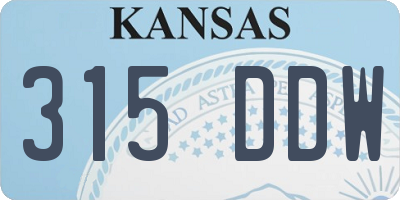 KS license plate 315DDW