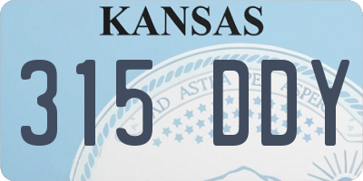 KS license plate 315DDY
