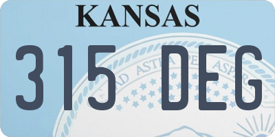 KS license plate 315DEG