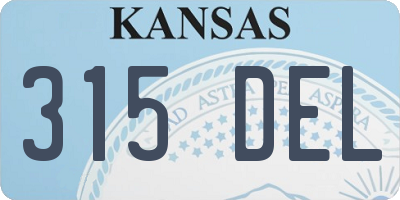 KS license plate 315DEL