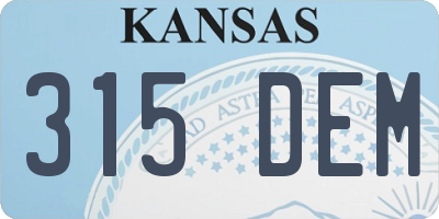 KS license plate 315DEM
