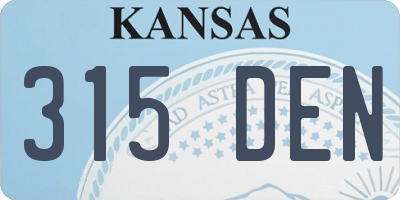 KS license plate 315DEN