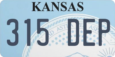 KS license plate 315DEP