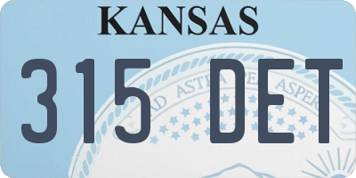 KS license plate 315DET