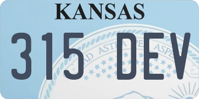KS license plate 315DEV
