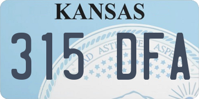 KS license plate 315DFA