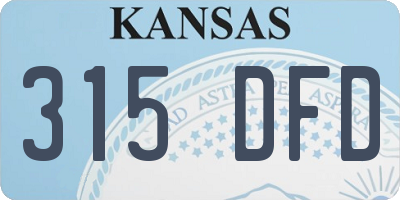 KS license plate 315DFD