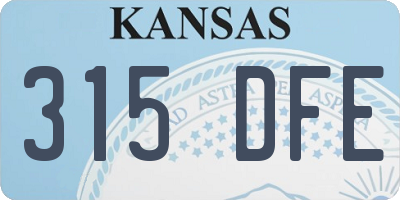 KS license plate 315DFE