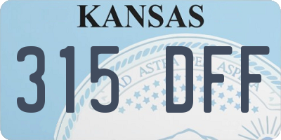 KS license plate 315DFF