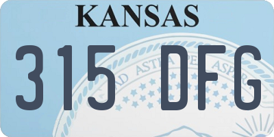 KS license plate 315DFG
