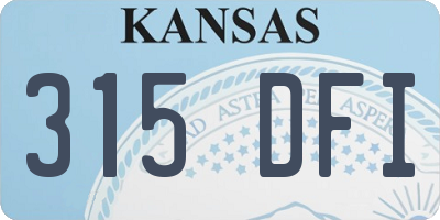 KS license plate 315DFI