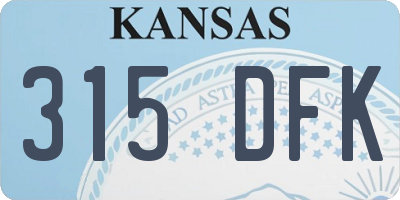 KS license plate 315DFK