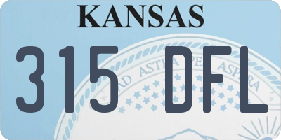 KS license plate 315DFL