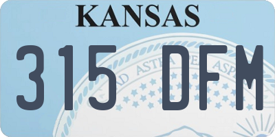 KS license plate 315DFM