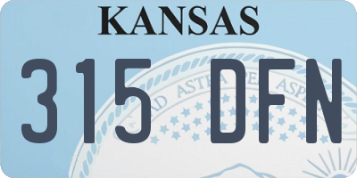 KS license plate 315DFN