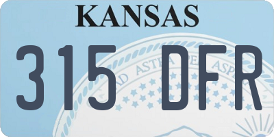 KS license plate 315DFR