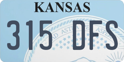 KS license plate 315DFS