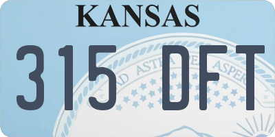 KS license plate 315DFT