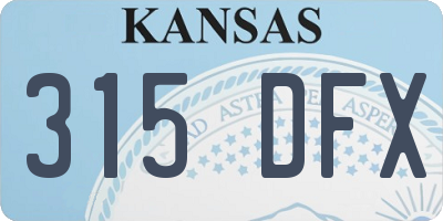 KS license plate 315DFX