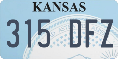 KS license plate 315DFZ