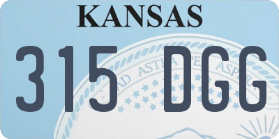 KS license plate 315DGG