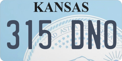 KS license plate 315DNO