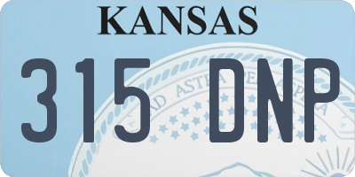 KS license plate 315DNP