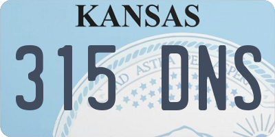 KS license plate 315DNS