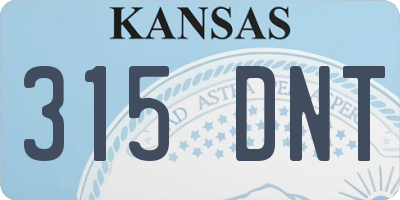 KS license plate 315DNT
