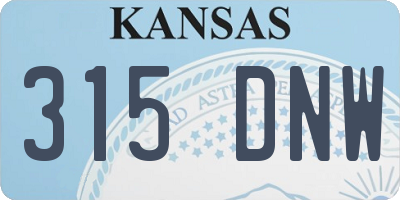 KS license plate 315DNW