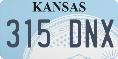 KS license plate 315DNX
