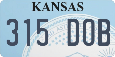 KS license plate 315DOB