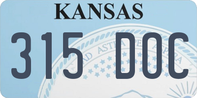 KS license plate 315DOC