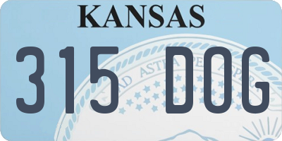 KS license plate 315DOG
