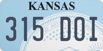 KS license plate 315DOI