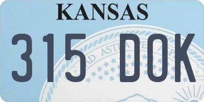 KS license plate 315DOK