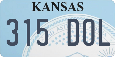 KS license plate 315DOL